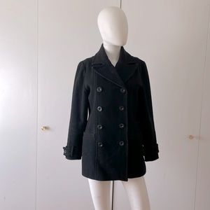 Vintage Rampage Black Pea Coat Sz M